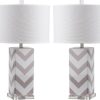 Lamps * | Top Selling Chevron 27-Inch H Stripe Table Lamp (Set Of 2) Safavieh Lit4136C-Set2