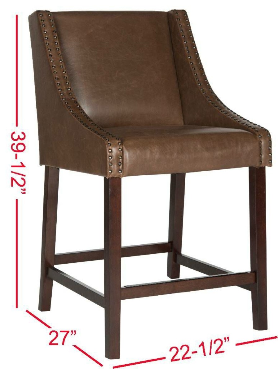 Furniture * | Classical Dylan Counter Stool In Brown/Espresso Safavieh Fox6221E