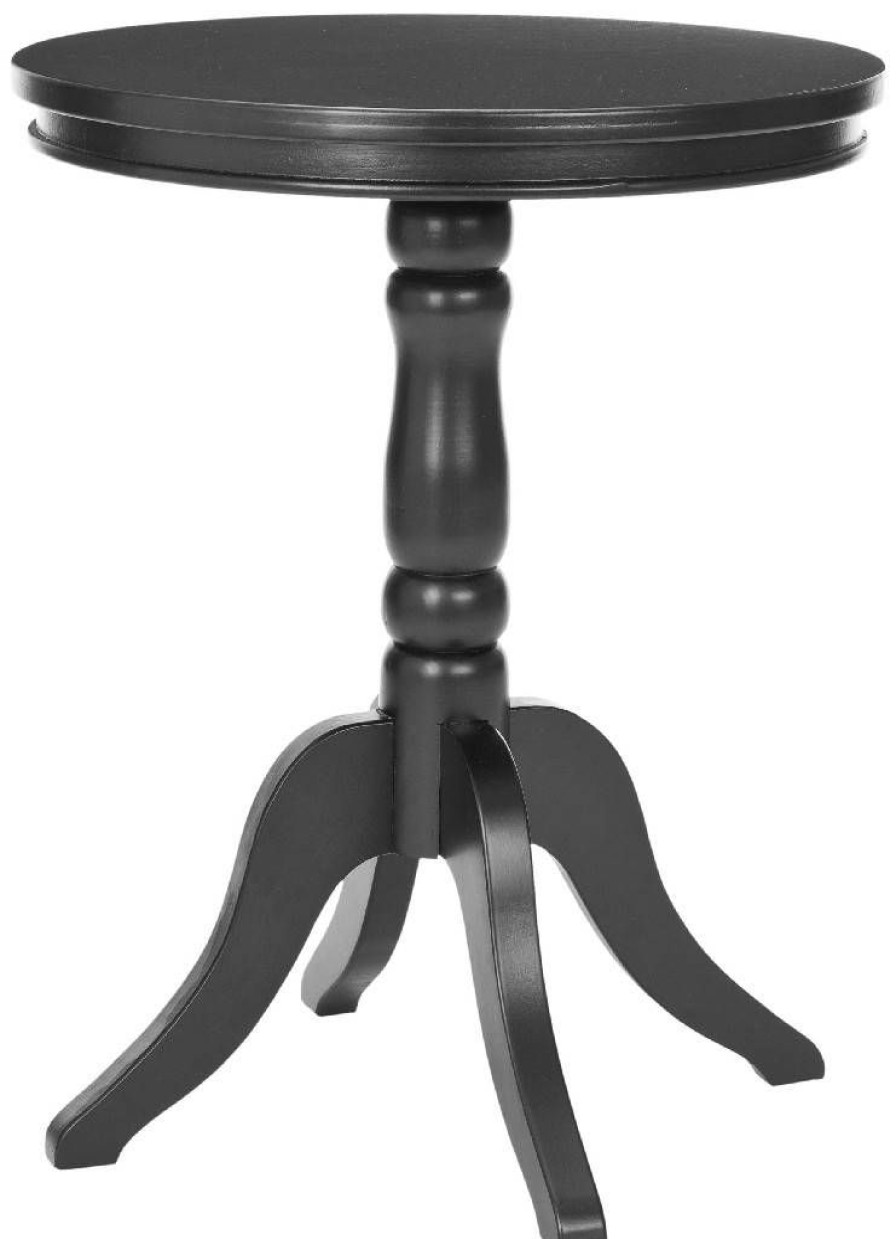 Living Furniture * | Outlet Vivienne Round Top Side Table In Black Safavieh Amh6579D