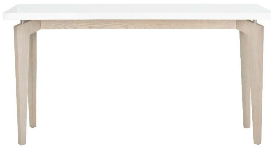 Living Furniture * | Excellent Quality Josef Retro Lacquer Floating Top Console In White/Grey Safavieh Fox4222B