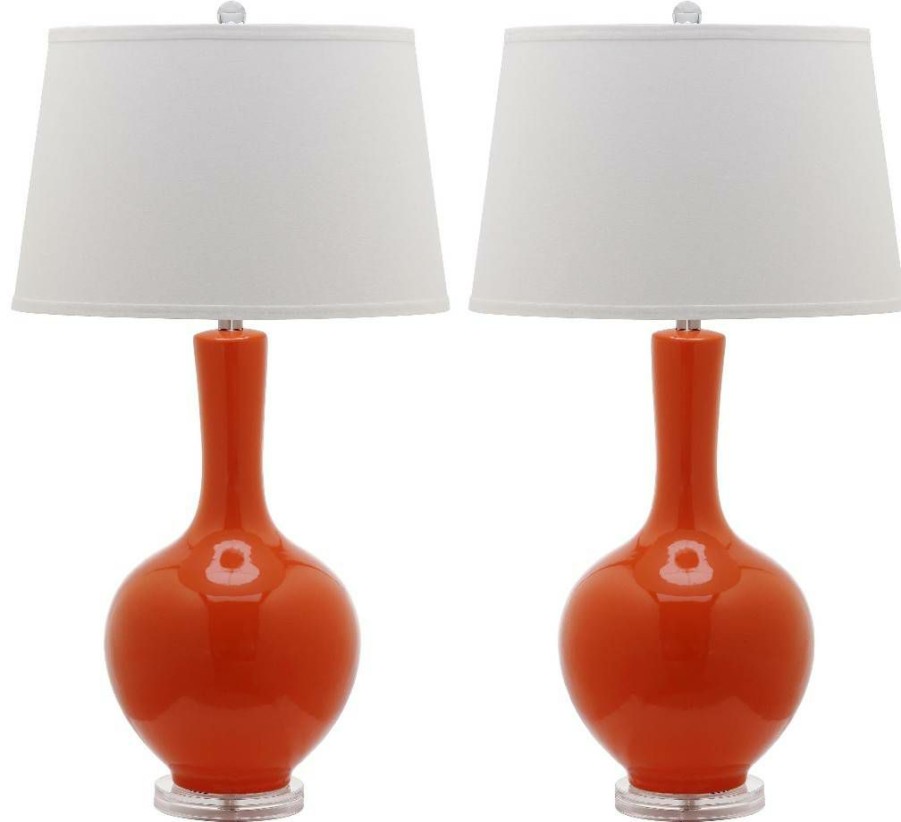 Lamps * | Promotion Blanche 32-Inch H Gourd Lamp (Set Of 2) Safavieh Lit4148D-Set2