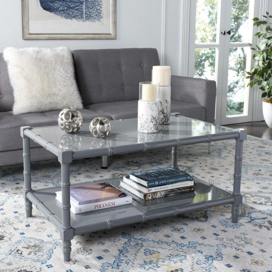 Living Furniture * | Hot Selling Noam Modern Coastal Coffee Table In Grey Safavieh Cof3500C