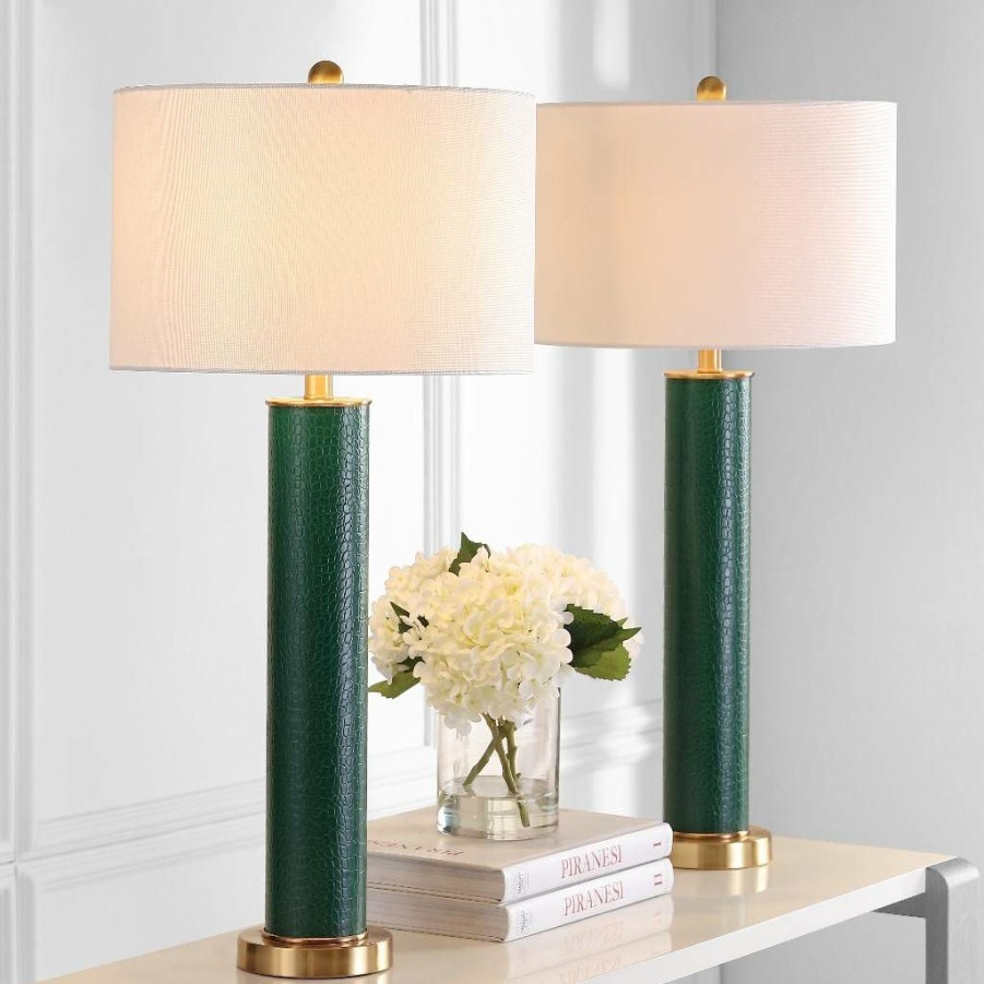 Lamps * | Shop New Ollie 31.5-Inch H Faux Alligator Table Lamp (Set Of 2) Safavieh Lit4404B-Set2