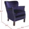 Living Furniture * | Classical Jenny Arm Chair W/ Silver Nail Heads In Royal Blue/Cherry Mahogany Safavieh Mcr4543D