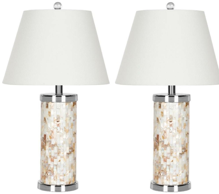 Lamps * | Less Expensive Diana 25-Inch H Shell Table Lamp (Set Of 2) Safavieh Lit4110A-Set2