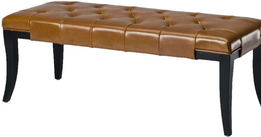 Living Furniture * | Exclusive Design Tyler Bench In Black/ Saddle Safavieh Hud4069C