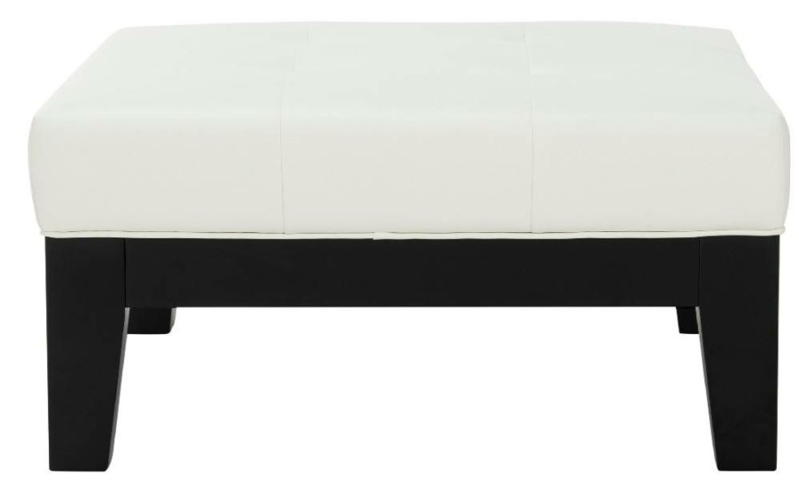 Living Furniture * | Hot Selling Jordan Square Cocktail Ottoman In Black/White Safavieh Hud4079C