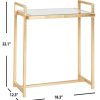 Living Furniture * | Best Sale Renly Mirror Top Gold Leaf End Table Safavieh Fox2563A