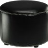 Living Furniture * | Best Sale Hogan Ottoman In Black/Black Safavieh Hud8208B