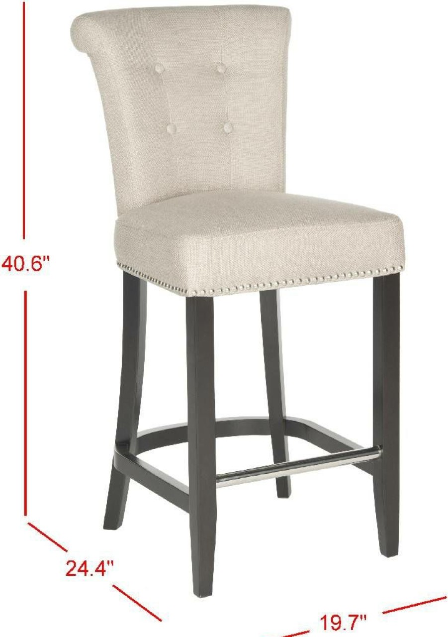 Furniture * | Limited Edition Addo Ring Counter Stool In Biscuit Beige/Espresso Safavieh Hud8241B