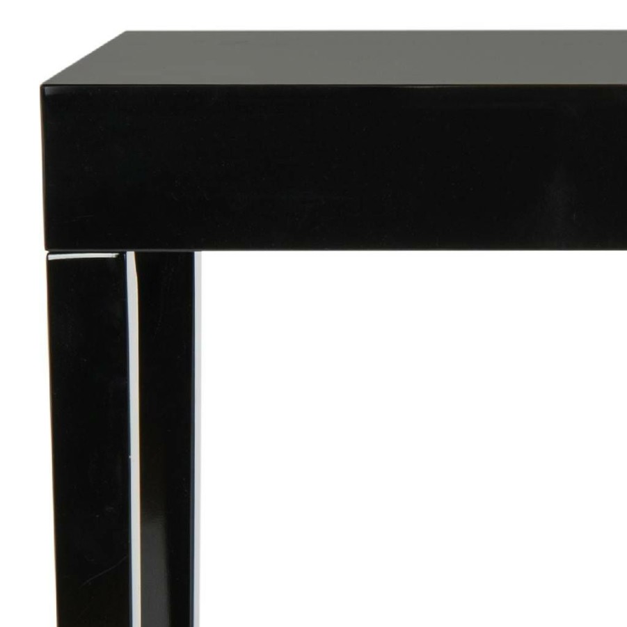 Living Furniture * | Hot Sell Kayson Mid Century Scandinavian Lacquer Console Table In Black Safavieh Fox4204C