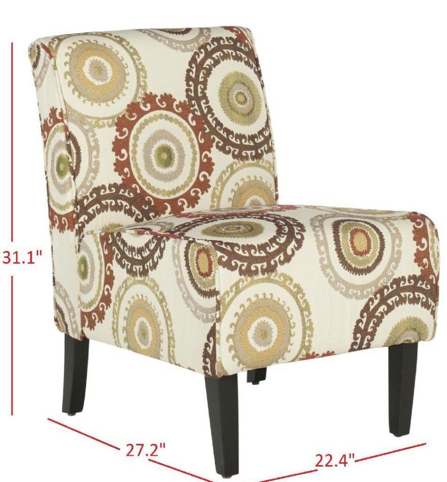 Living Furniture * | Clearance Sale Marka Armless Club Chair In Multi Print Safavieh Mcr1004A