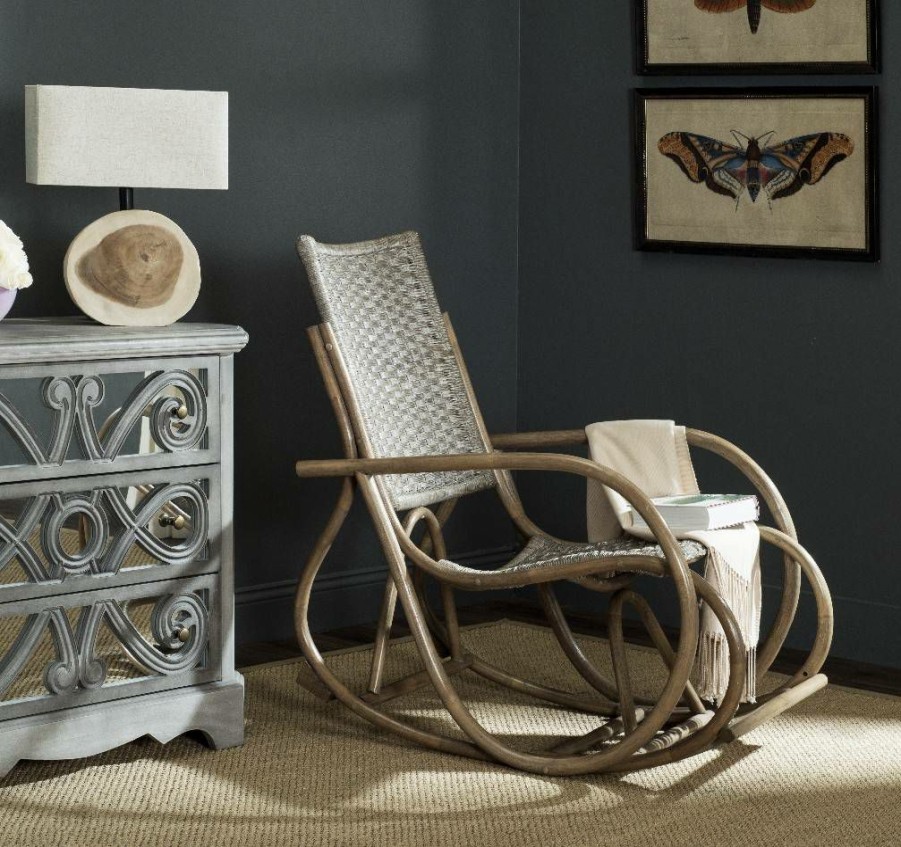 Living Furniture * | Shoping Bali Rocking Chair In Antique Grey Safavieh Sea8035A