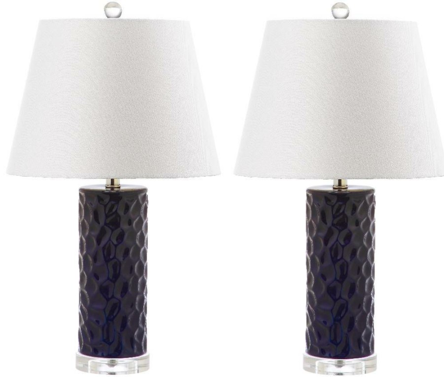 Lamps * | Wholesale Dixon 23.5-Inch H Navy Table Lamp (Set Of 2) Safavieh Lit4249C-Set2