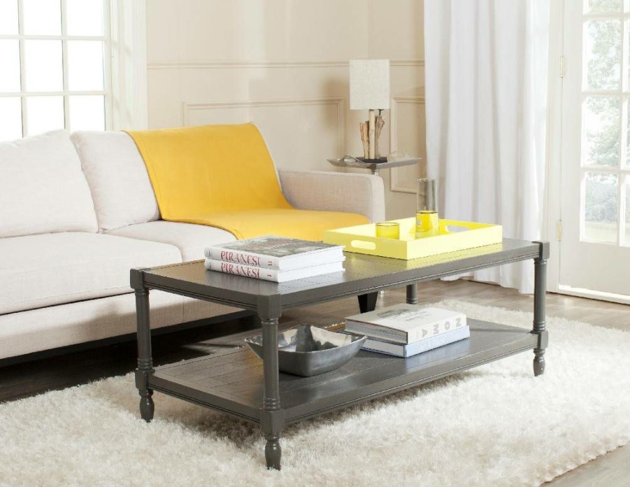 Living Furniture * | Discounts Bela Coffee Table In Grey Safavieh Amh5734A