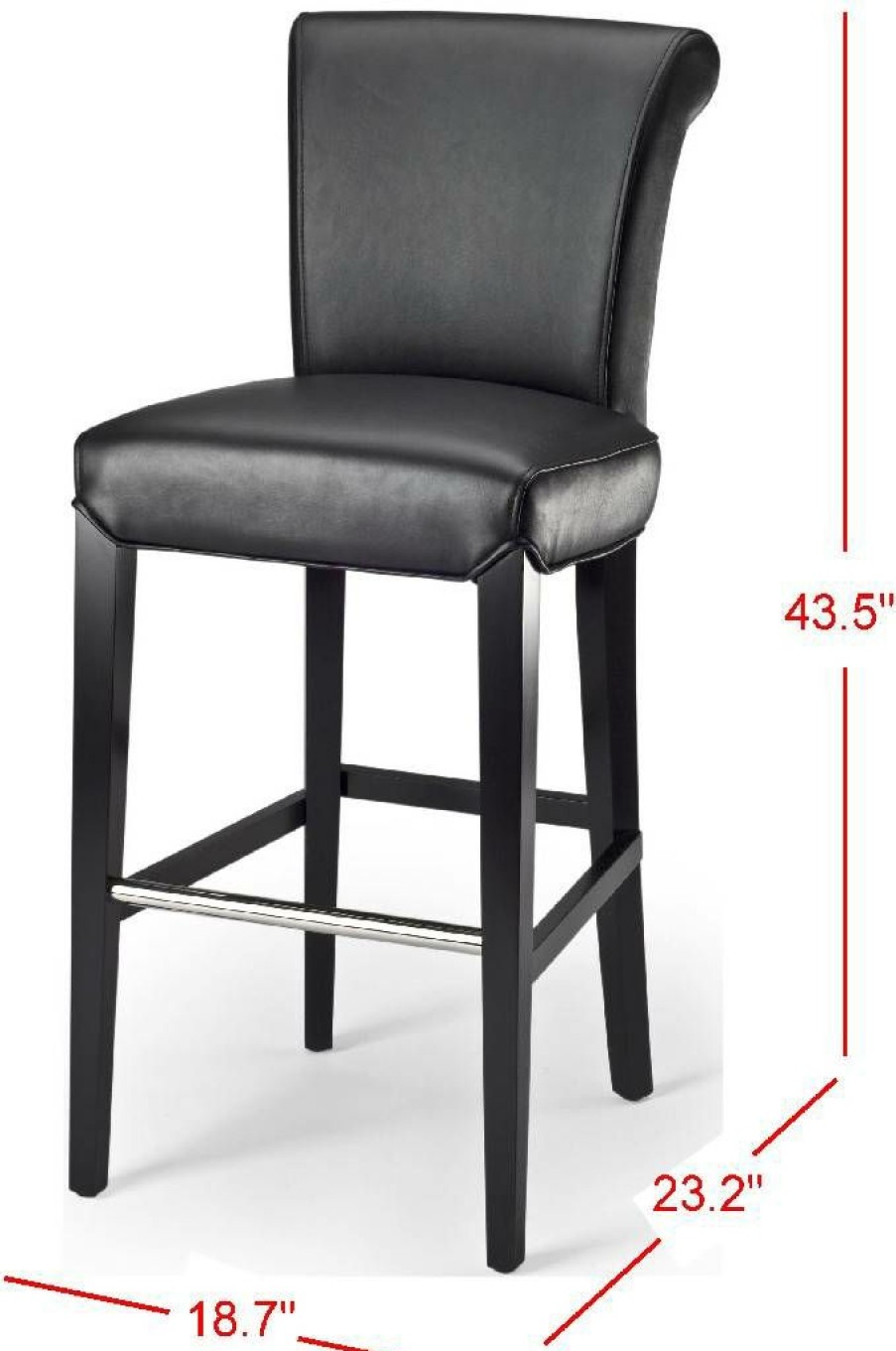 Furniture * | Limited Edition Seth Bar Stool In Black/Black Safavieh Mcr4510A