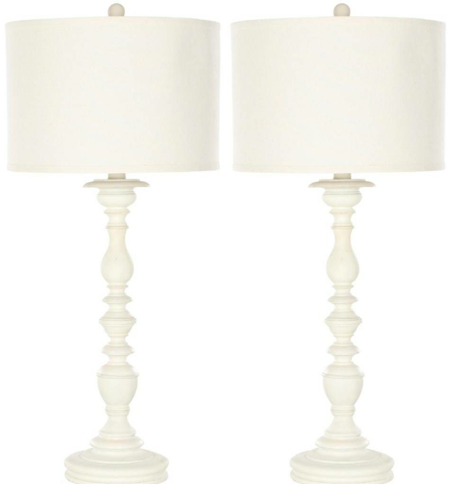 Lamps * | Offering Discounts Mamie 32.5-Inch H Cream Candlestick Lamp (Set Of 2) Safavieh Lit4058A-Set2