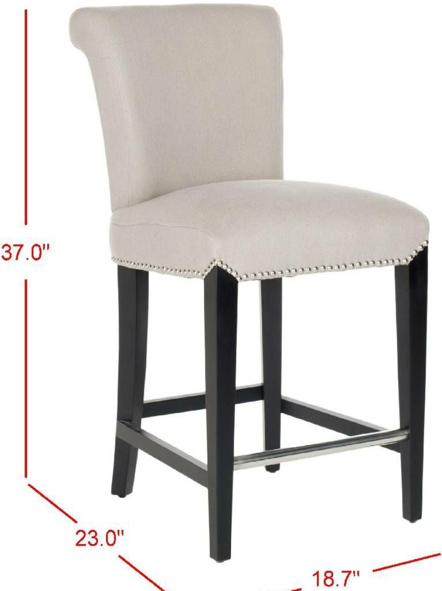 Furniture * | Special Offers Seth Counter Stool In Taupe/Black Safavieh Mcr4509B