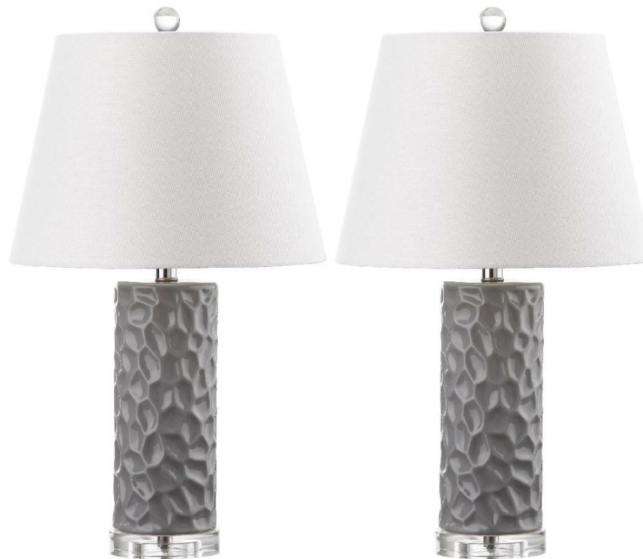 Lamps * | Best Sellers Dixon 23.5-Inch H Grey Table Lamp (Set Of 2) Safavieh Lit4249B-Set2