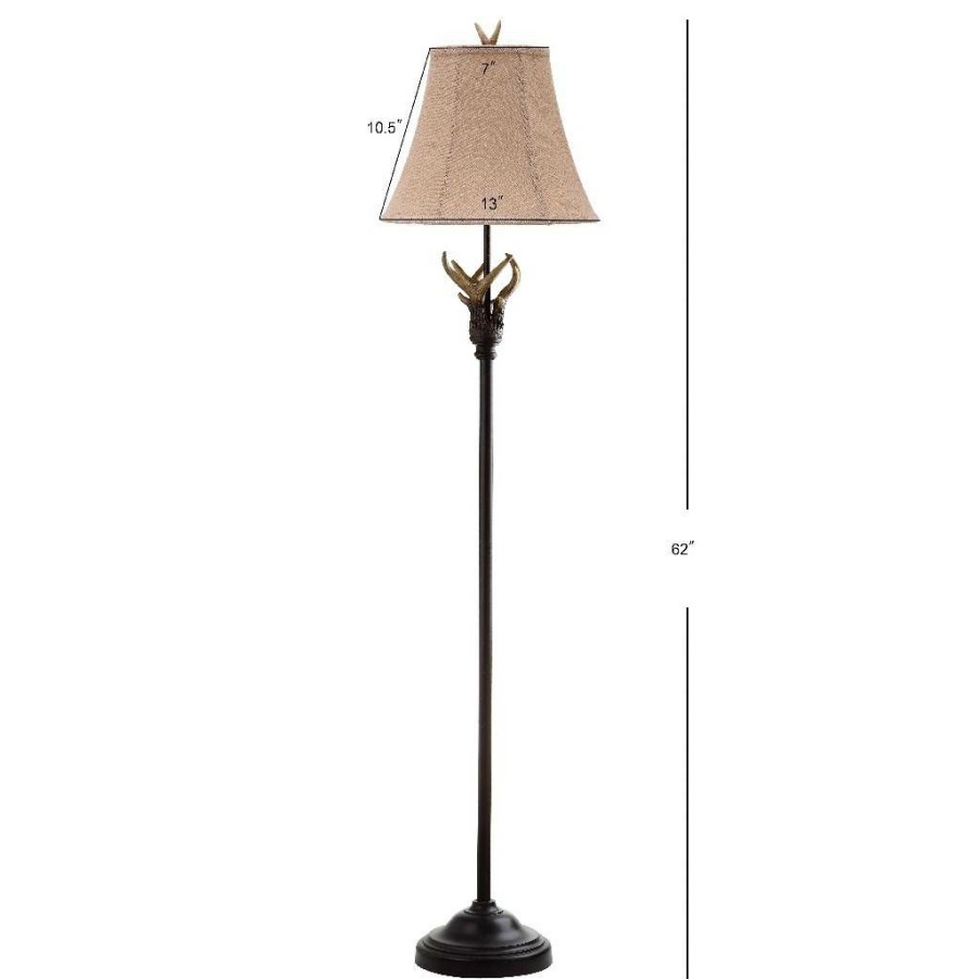 Lamps * | Closeout Sale Sundance 62-Inch H Faux Antler Floor Lamp Safavieh Lit4139A