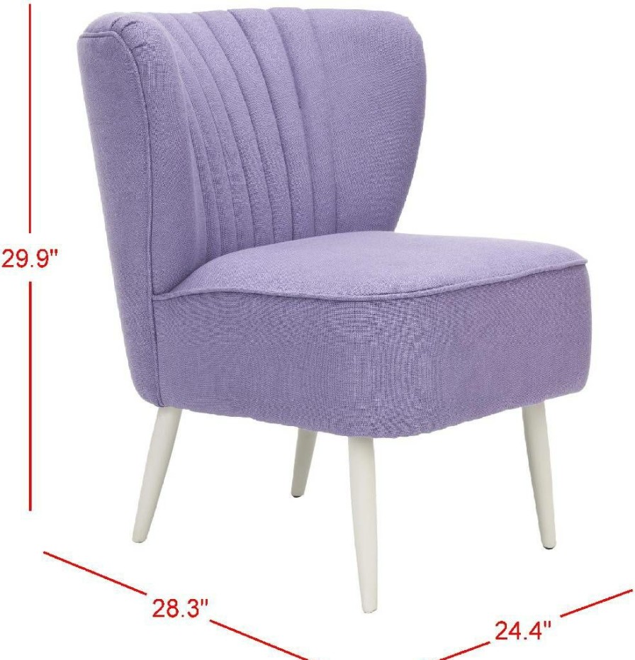 Living Furniture * | Outlet Morgan Accent Chair In Lavender/Eggshell Safavieh Mcr4548C