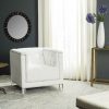 Living Furniture * | Special Offers Hollywood Glam Tufted Acrylic White Club Chair W/ Silver Nail Heads In White/Clear Safavieh Mcr4212A