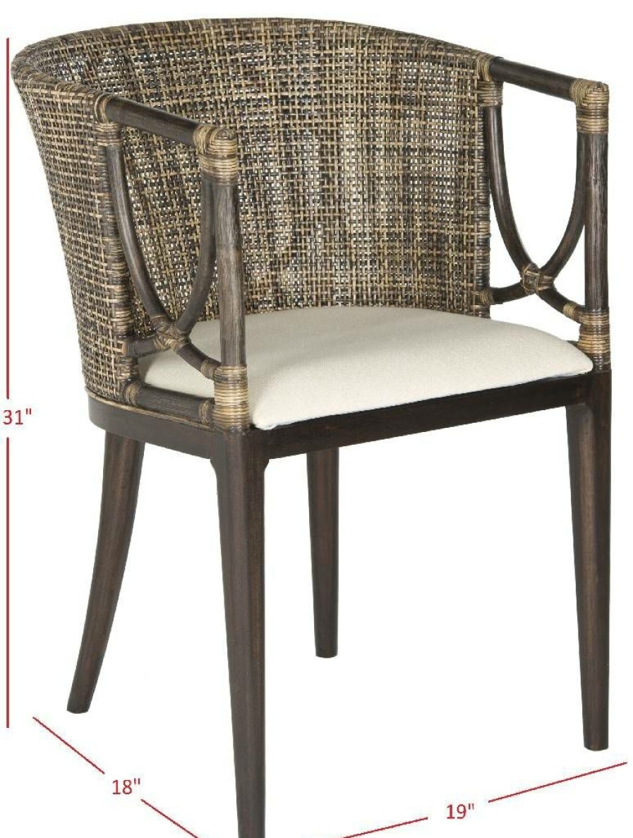 Furniture * | Clearance Sale Beningo Arm Chair In Brown/Black Safavieh Sea4001A