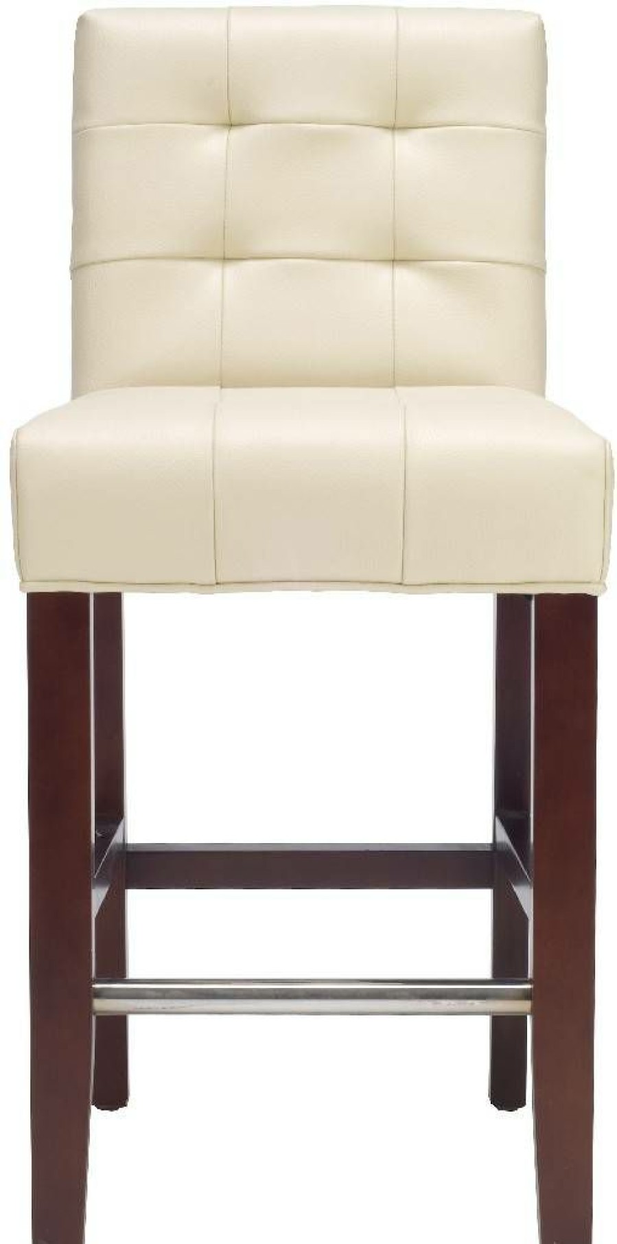 Furniture * | Promotions Thompson 23.9 Leather Counter Stool In Cream/Cherry Mahogany Safavieh Mcr4511A