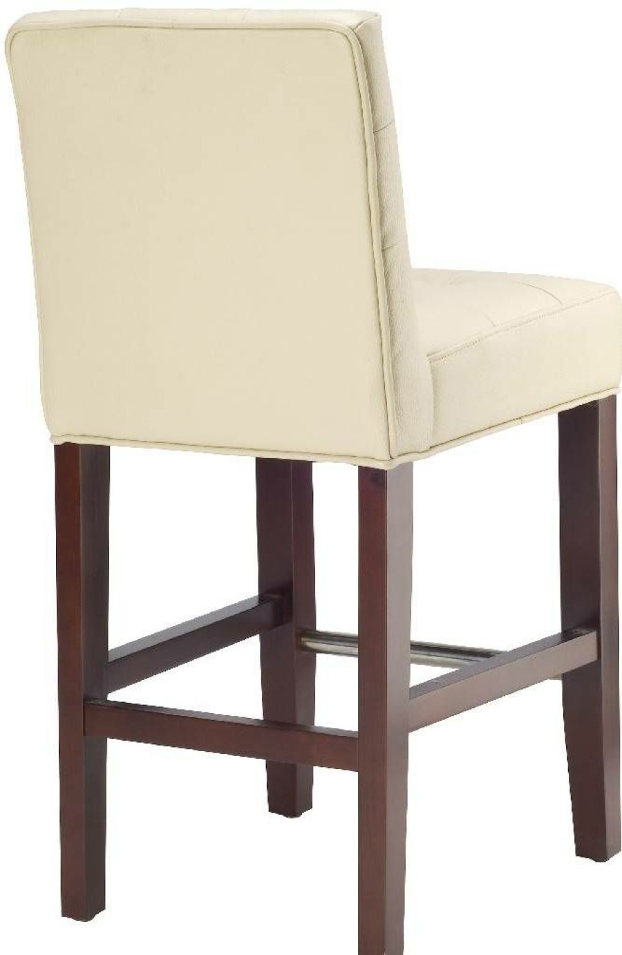 Furniture * | Promotions Thompson 23.9 Leather Counter Stool In Cream/Cherry Mahogany Safavieh Mcr4511A