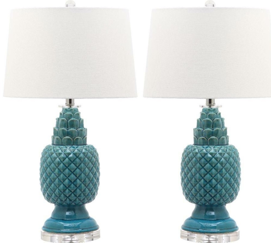 Lamps * | Less Expensive Blakely 28-Inch H Teal Table Lamp (Set Of 2) Safavieh Lit4246B-Set2