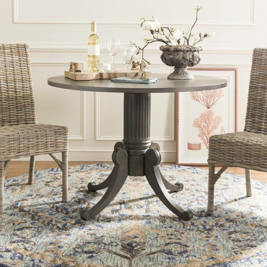 Furniture * | Online Forest Drop Leaf Dining Table In Grey Wash Safavieh Dtb1000C