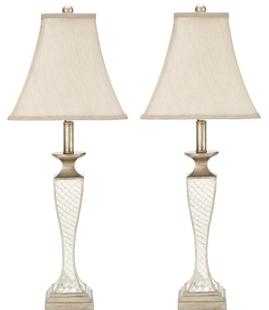 Lamps * | Classical Kailey 28-Inch H Glass Lattice Lamp (Set Of 2) Safavieh Lit4002A-Set2