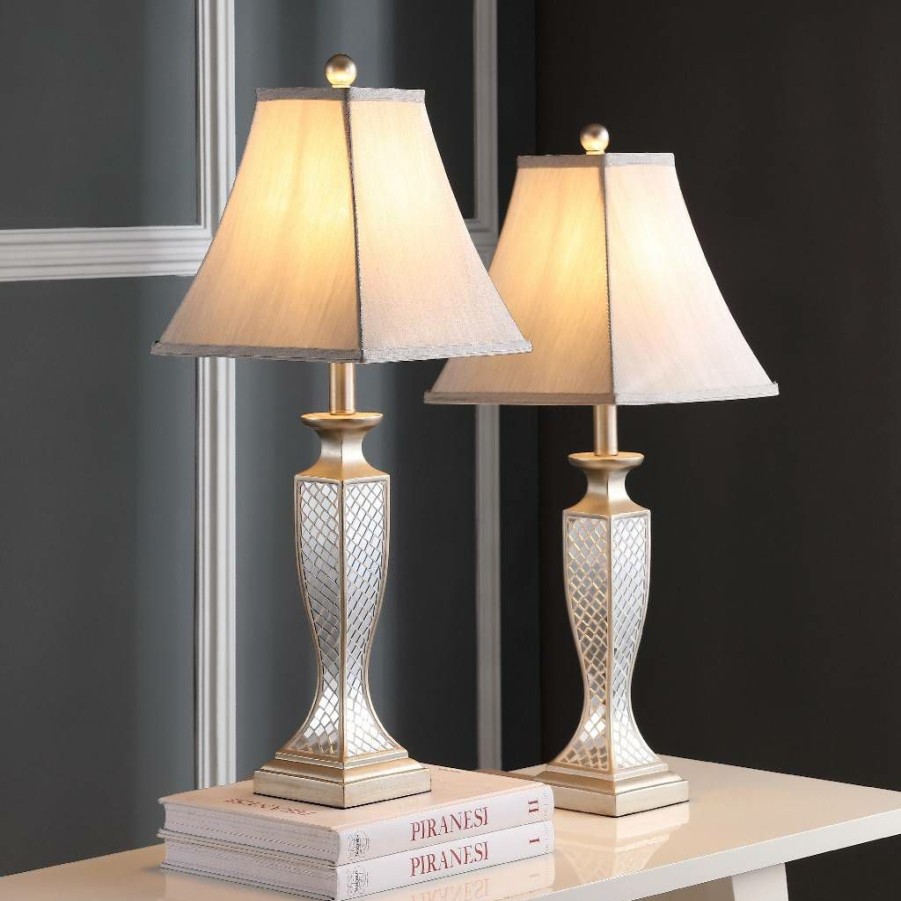 Lamps * | Classical Kailey 28-Inch H Glass Lattice Lamp (Set Of 2) Safavieh Lit4002A-Set2