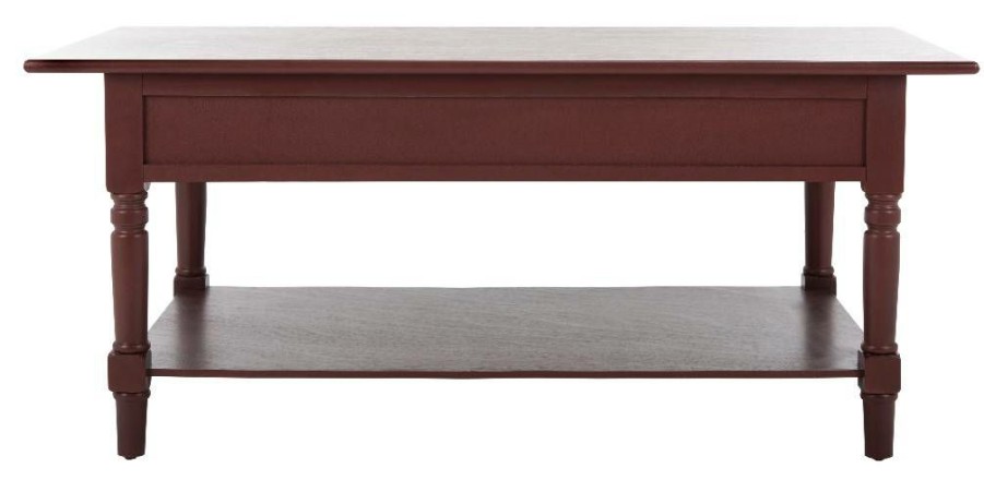 Living Furniture * | Shoping Boris 2 Drawer Coffee Table In Red Safavieh Amh5706E