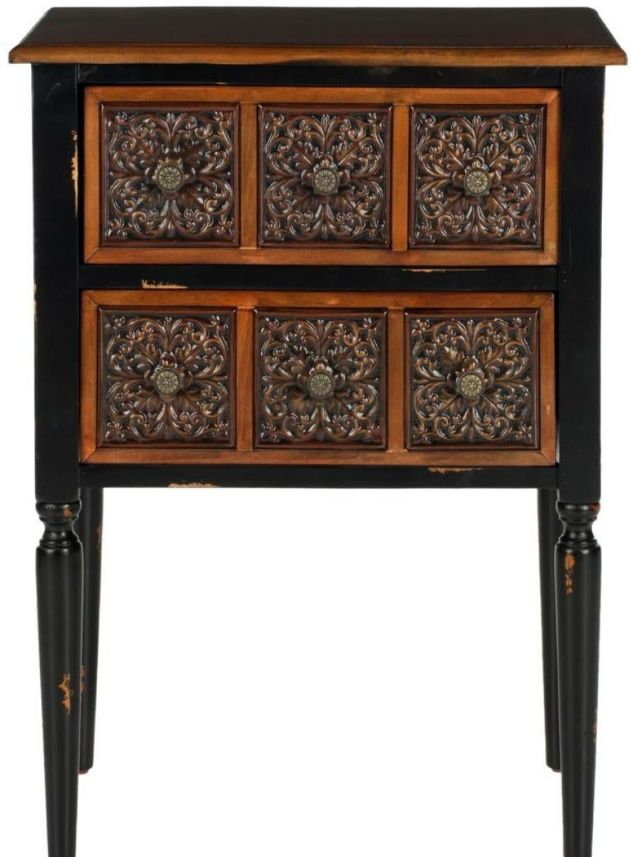 Living Furniture * | With Discount Kenneth 2 Drawer Side Table Safavieh Amh4052A