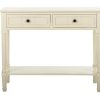 Living Furniture * | Hot Sale Samantha 2 Drawer Console In Distressed Cream Safavieh Amh5710C