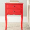 Living Furniture * | Hot Sell Lori End Table W/ Storage Drawers In Hot Red Safavieh Amh6576D