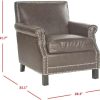 Living Furniture * | Excellent Quality Easton Club Chair Silver Nail Heads In Antique Brown/Espresso Safavieh Mcr4572E