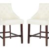 Furniture * | Quick Expedition Eleni Tufted Wing Back Counter Stool In White Safavieh Bst6305G-Set2