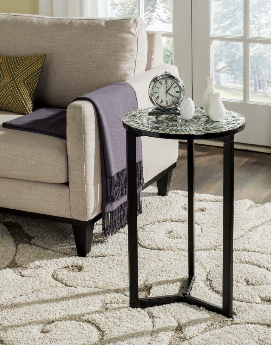 Living Furniture * | Promotions Zaira End Table In Grey Safavieh Trb1000E