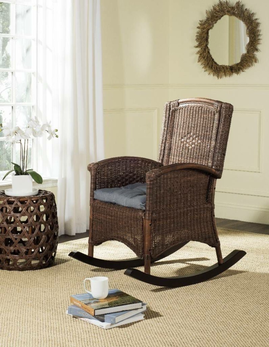 Living Furniture * | Promotions Verona Rocking Chair In Brown Safavieh Sea8034B