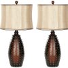 Lamps * | Closeout Sale Santa 28.5-Inch H Fe Faux Leather Lamp (Set Of 2) Safavieh Lit4038A-Set2