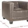 Living Furniture * | Discounts Bentley Club Chair Silver Nail Heads In Antique Brown/Espresso Safavieh Mcr4574D