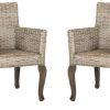 Furniture * | Promotions Armando 18"H Wicker Dining Chair In White Wash Safavieh Sea8019B-Set2