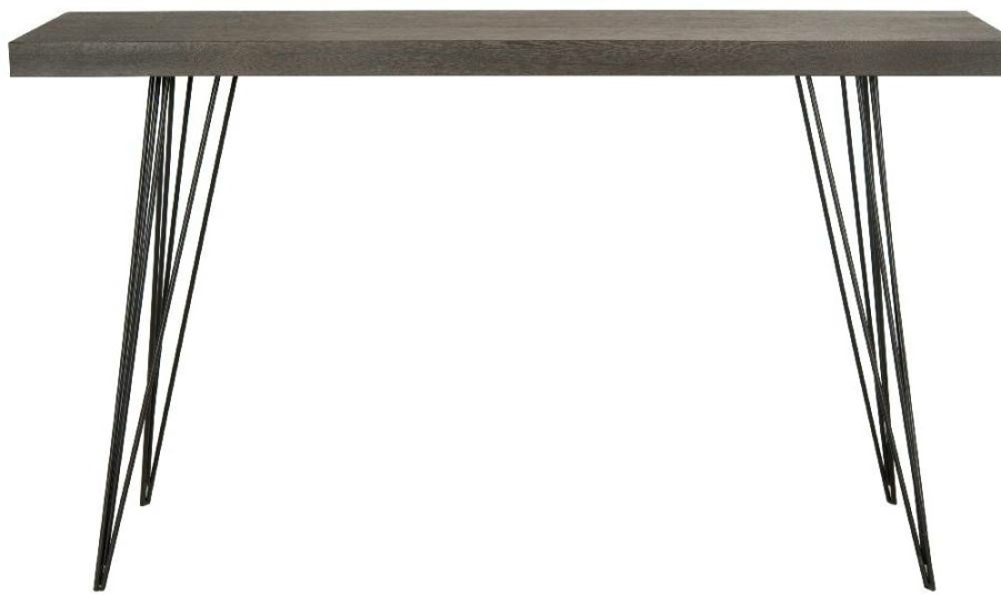 Living Furniture * | Classical Wolcott Retro Mid Century Lacquer Console In Dark Brown/Black Safavieh Fox4208C