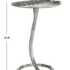 Living Furniture * | Limited Edition Mina Silver Foil Petal Side Table Safavieh Fox3246B