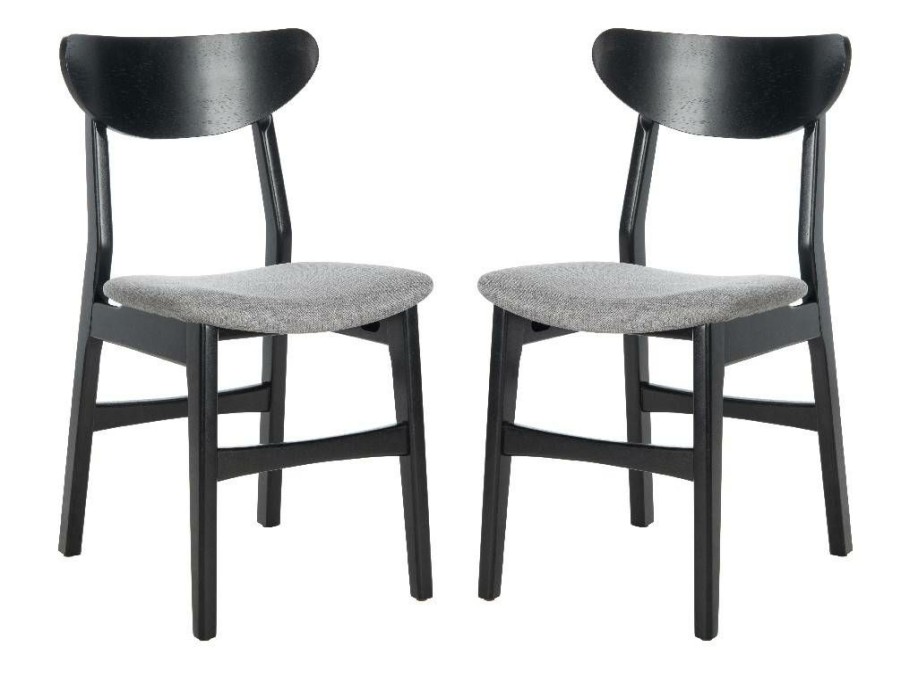 Furniture * | Hot Selling Lucca Retro Dining Chair In Black/Grey Safavieh Dch1001H-Set2