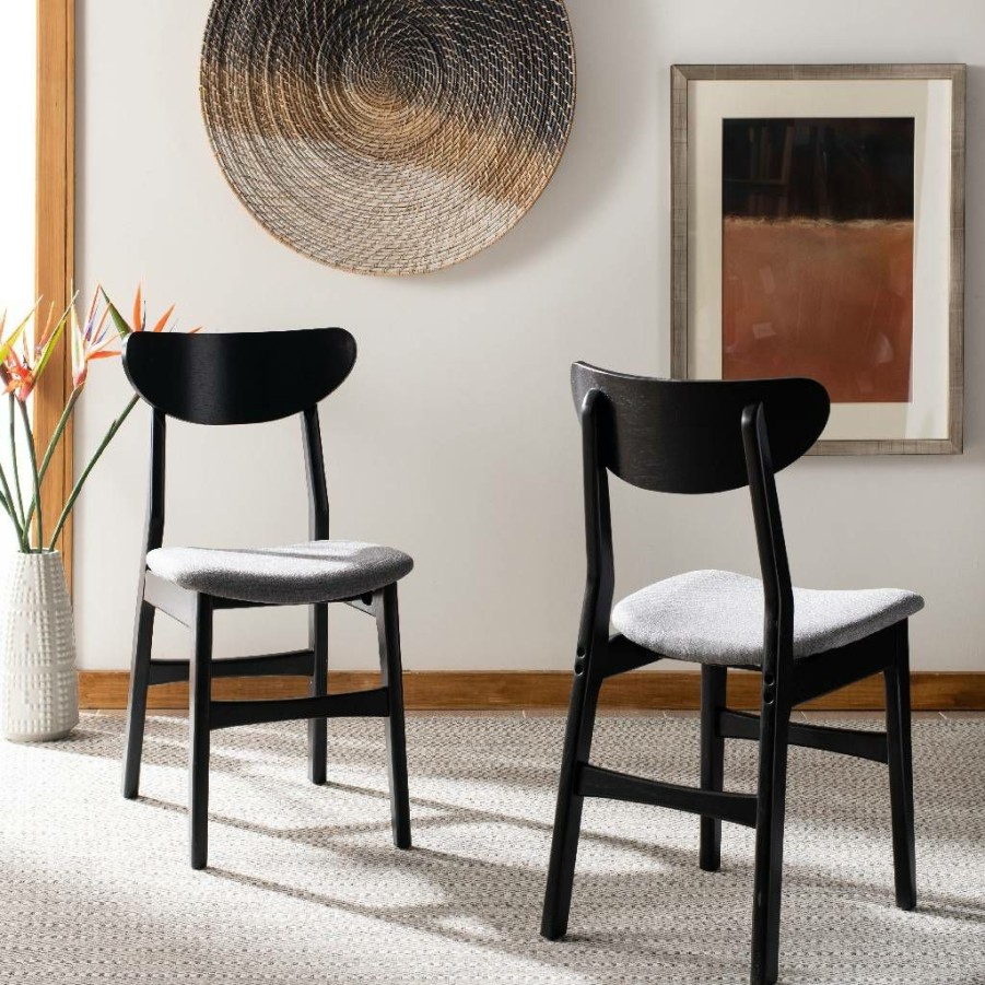 Furniture * | Hot Selling Lucca Retro Dining Chair In Black/Grey Safavieh Dch1001H-Set2