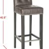 Furniture * | Excellent Quality Thompson Bar Stool In Antique Brown/Espresso Safavieh Mcr4505F