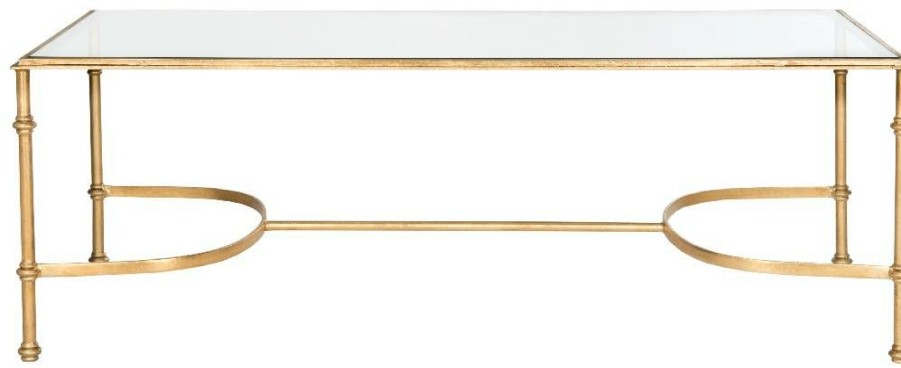 Living Furniture * | Shoping Lucille Coffee Table In Gold Safavieh Fox2549A